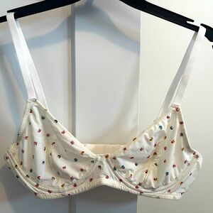 J. Crew White Floral Balconette Bra Size 36C